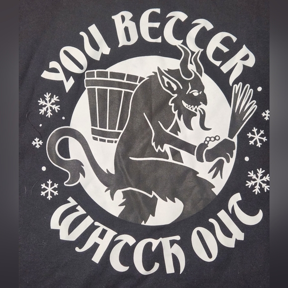 Devil Diablo Better Watch Out Black T-shirt (L fits XL) NWOT Christmas Tshirt - Picture 1 of 3